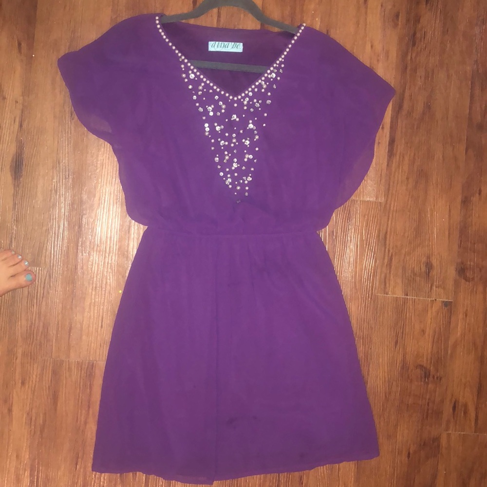 Francescas Dark Purple Dress w/ embellishments
